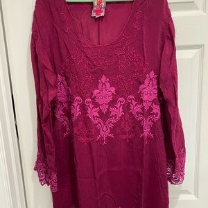 Johnny Was Embroidered Short Dress/Tunic
